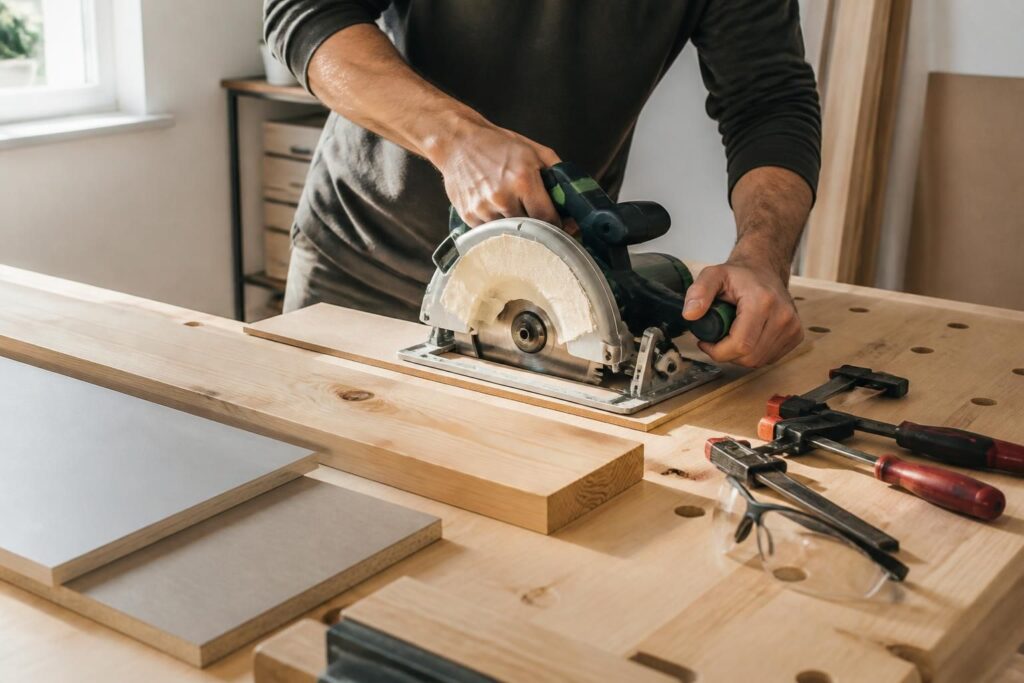 découvrez nos astuces pour couper un plan de travail sans éclat avec une scie circulaire, adaptées à différents matériaux pour un résultat net et professionnel.
