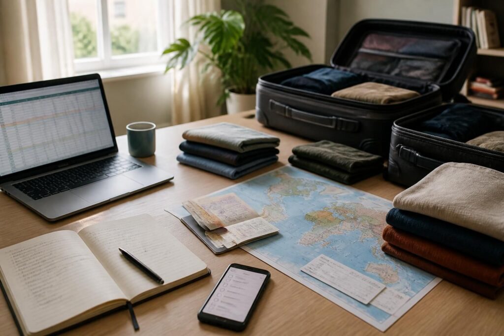découvrez notre checklist complète pour bien préparer votre long voyage trois mois avant le départ et partir l'esprit tranquille.