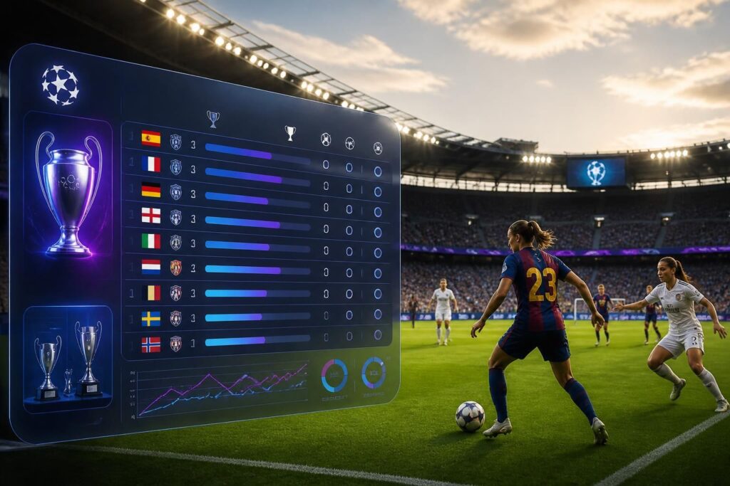 suivez le classement officiel de la ligue des champions féminine de l'uefa, ainsi que les dernières actualités et le palmarès complet des meilleures équipes européennes.