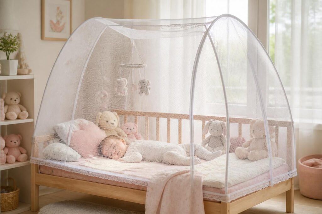lit moustiquaire bébé : assurez la protection optimale de votre enfant contre les insectes avec un lit moustiquaire pratique et sécurisé.