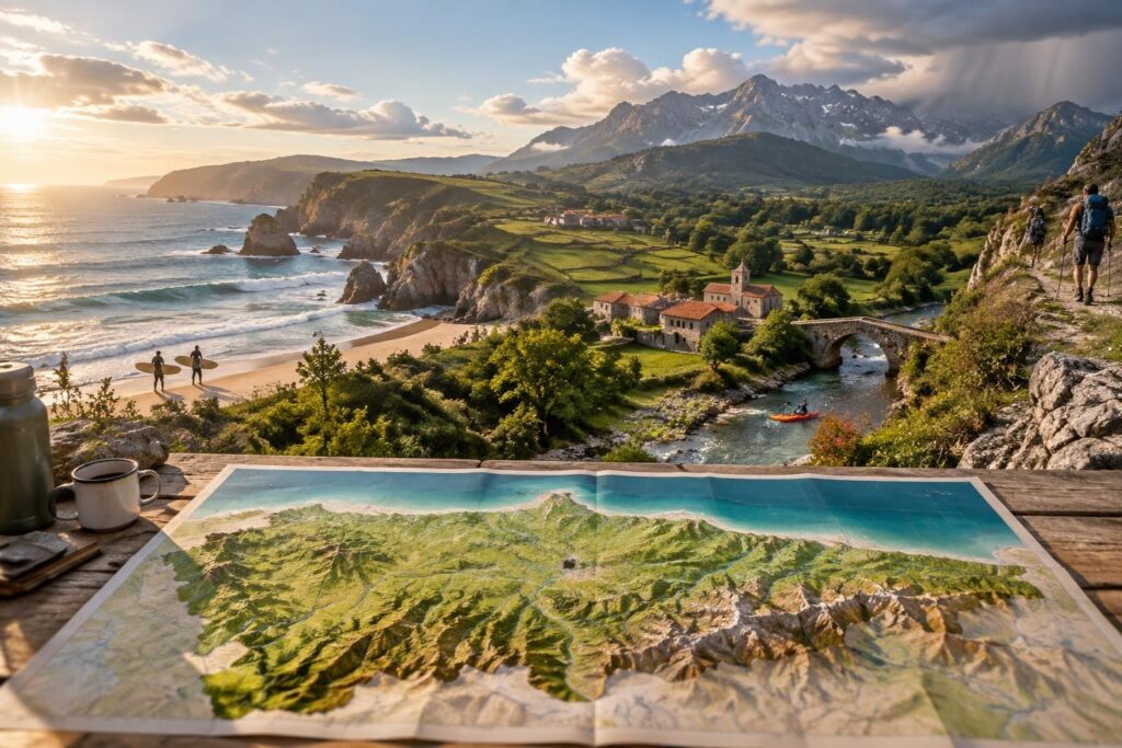 explorez les asturies en espagne : consultez la carte, découvrez la météo et trouvez des idées d’activités touristiques entre plages, montagnes et villages.