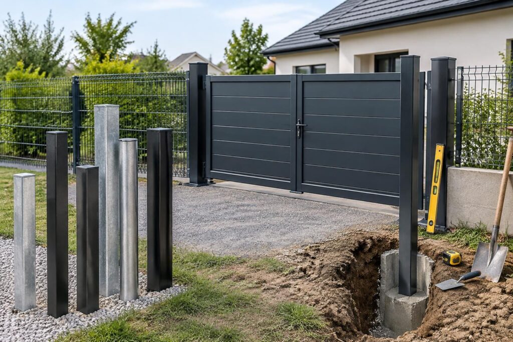 choisissez le bon poteau métal pour votre clôture ou portail : découvrez les dimensions, les formes disponibles et nos conseils pour une installation durable.