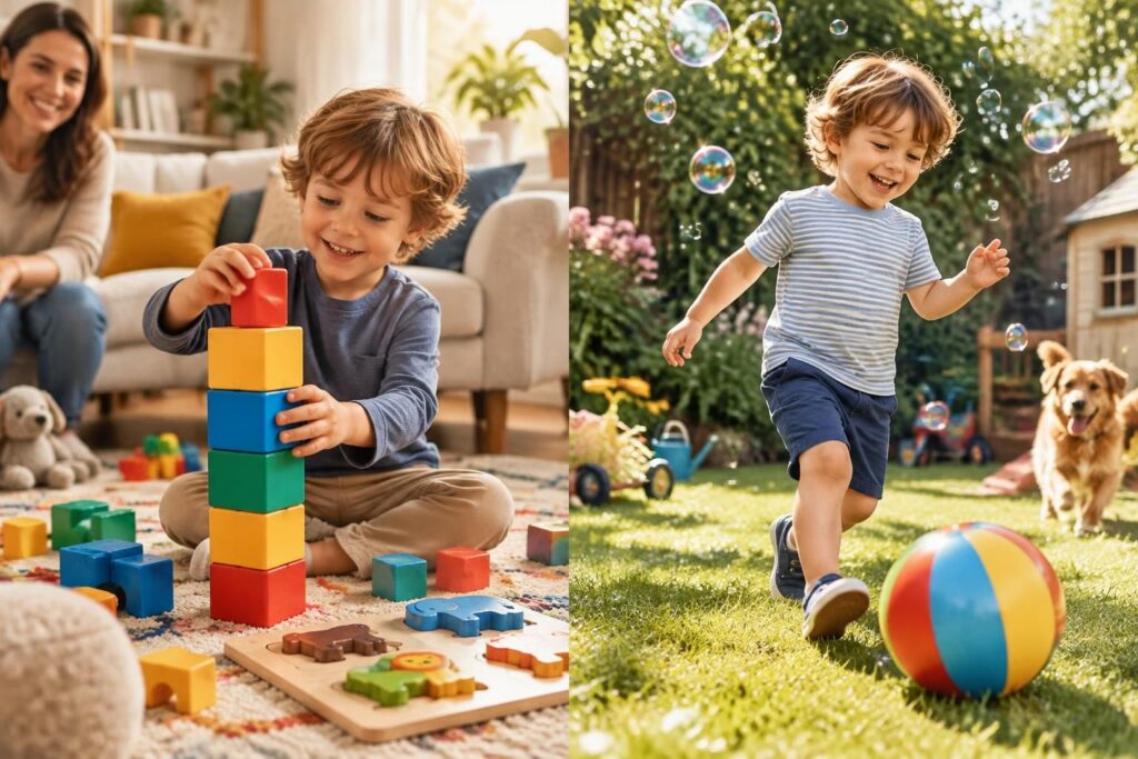 Quels jeux pour un enfant de 4 ans, à la maison et dehors ?